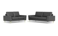 Symfoni 2018 3+2 pers. sofa - Soleda læder - Anthracite