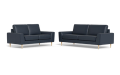 Symfoni 2018 3+2 pers. sofa - Semianilin/spalt læder - Blue