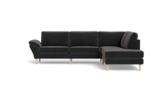 Symfoni 2018 sofa med open end - med armlæn - Adore velour - Anthracite - Højrevendt