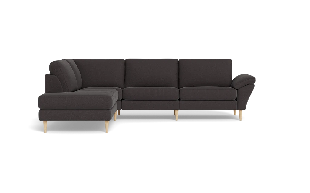 Symfoni 2018 sofa med open end - med armlæn - Bloq stof - Antracite - Venstrevendt