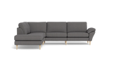 Symfoni 2018 sofa med open end - med armlæn - Brego stof - Anthracite - Venstrevendt
