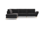 Symfoni 2018 sofa med open end - med armlæn - Adore velour - Anthracite - Venstrevendt