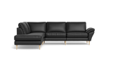 Symfoni 2018 sofa med open end - med armlæn - Anilux læder - Black - Venstrevendt