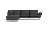 Symfoni 2018 sofa med open end - med armlæn - Oakland stof - Anthracite - Venstrevendt