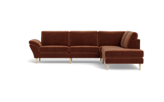 Symfoni 2018 sofa med open end - med armlæn - Adore velour - Copper - Højrevendt