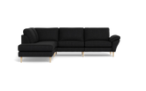 Symfoni 2018 sofa med open end - med armlæn - Vila stof - Black - Venstrevendt