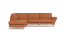 Symfoni 2018 sofa med open end - med armlæn - Rebel stof - Cognac - Venstrevendt