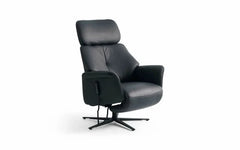 Himolla Regina 7362 lænestol med indbygget fodskammel - Læder