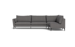 Symfoni 2018 sofa med open end - Brego stof - Anthracite