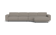 Samba Day sofa med rund chaiselong og Pedro arm - Makalu stof - steel