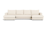Cozy sofa med chaiselonger - Positano stof - 02 råhvid, Højrevendt