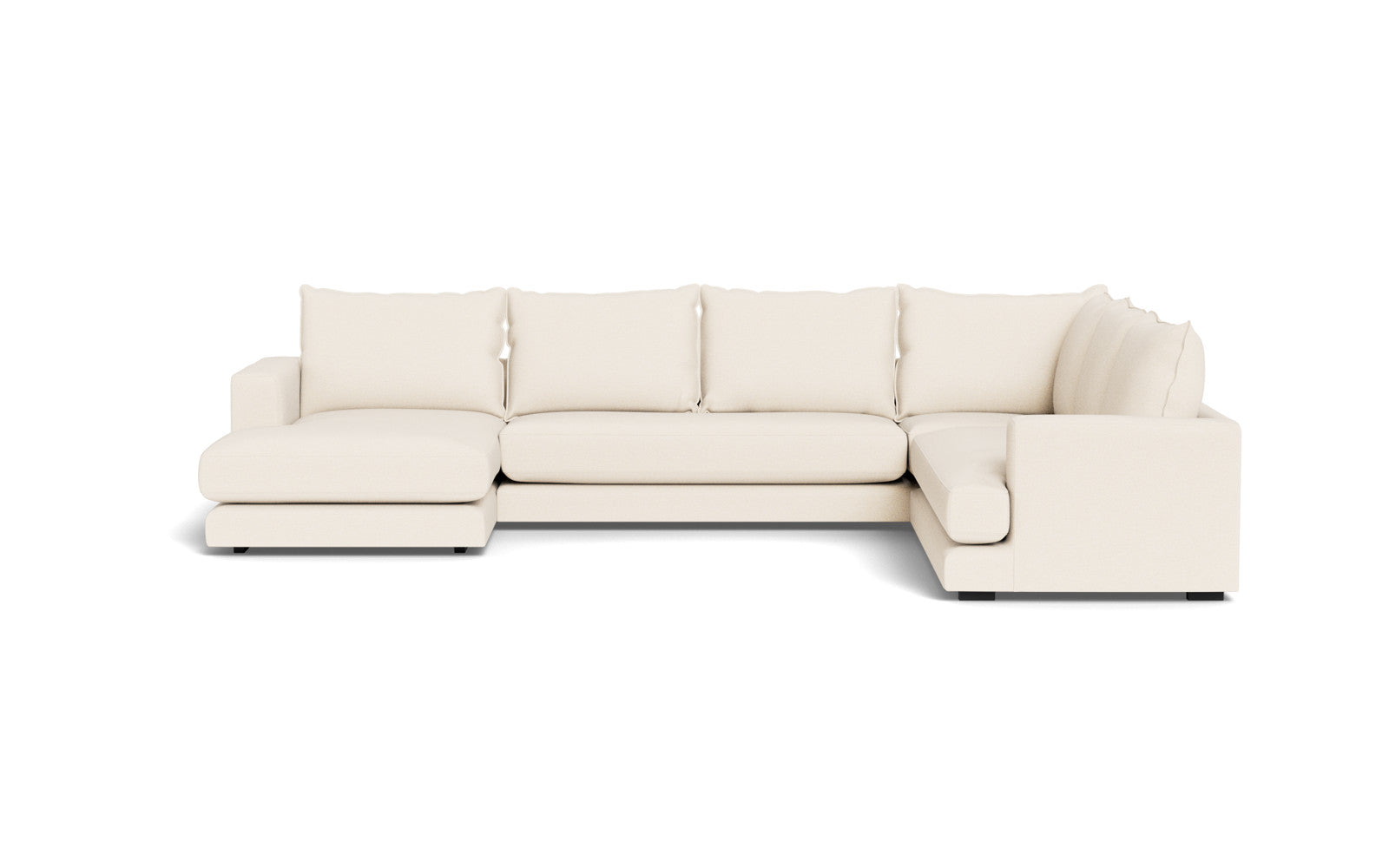 Cozy hjørnesofa med chaiselong - Positano stof - 02 råhvid, Højrevendt
