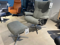 Stressless Wing lænestol og skammel - Udstillingsmodel