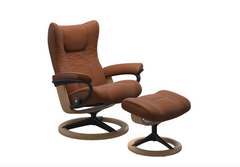 Stressless® Wing Signature lænestol & skammel - Sort stel