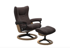 Stressless® Wing Signature lænestol & skammel - Sort stel