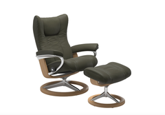 Stressless® Wing Signature lænestol & skammel - Krom
