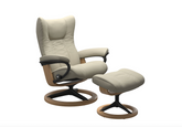 Stressless® Wing Signature lænestol & skammel - Sort stel