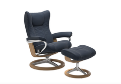Stressless® Wing Signature lænestol & skammel - Krom