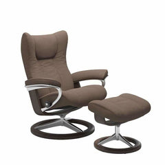 Stressless® Wing lænestol & skammel i stof