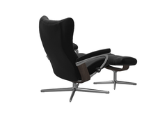 Stressless® Wing (M) Cross lænestol med skammel - Sort Batick