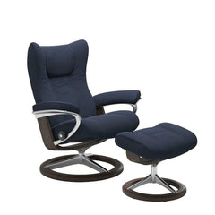 Stressless® Wing lænestol & skammel i stof