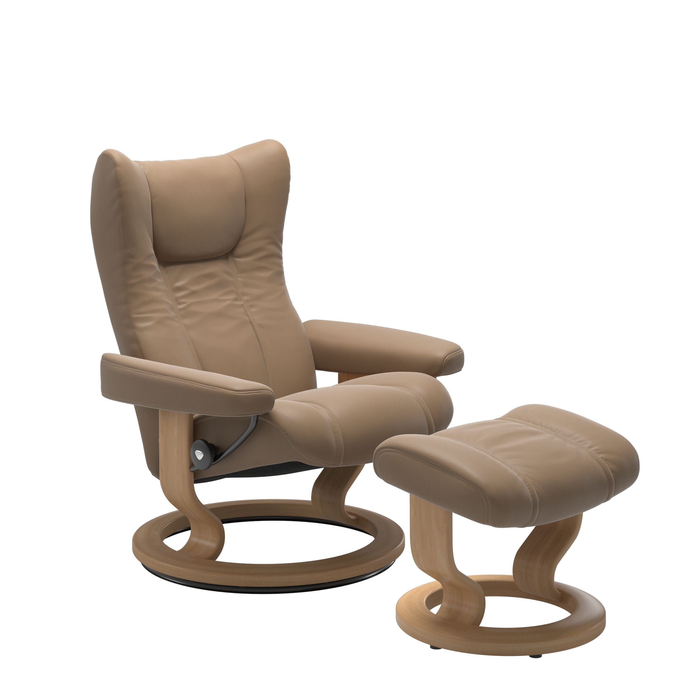 Stressless® Wing Classic lænestol & skammel – Paloma læder – billede 6