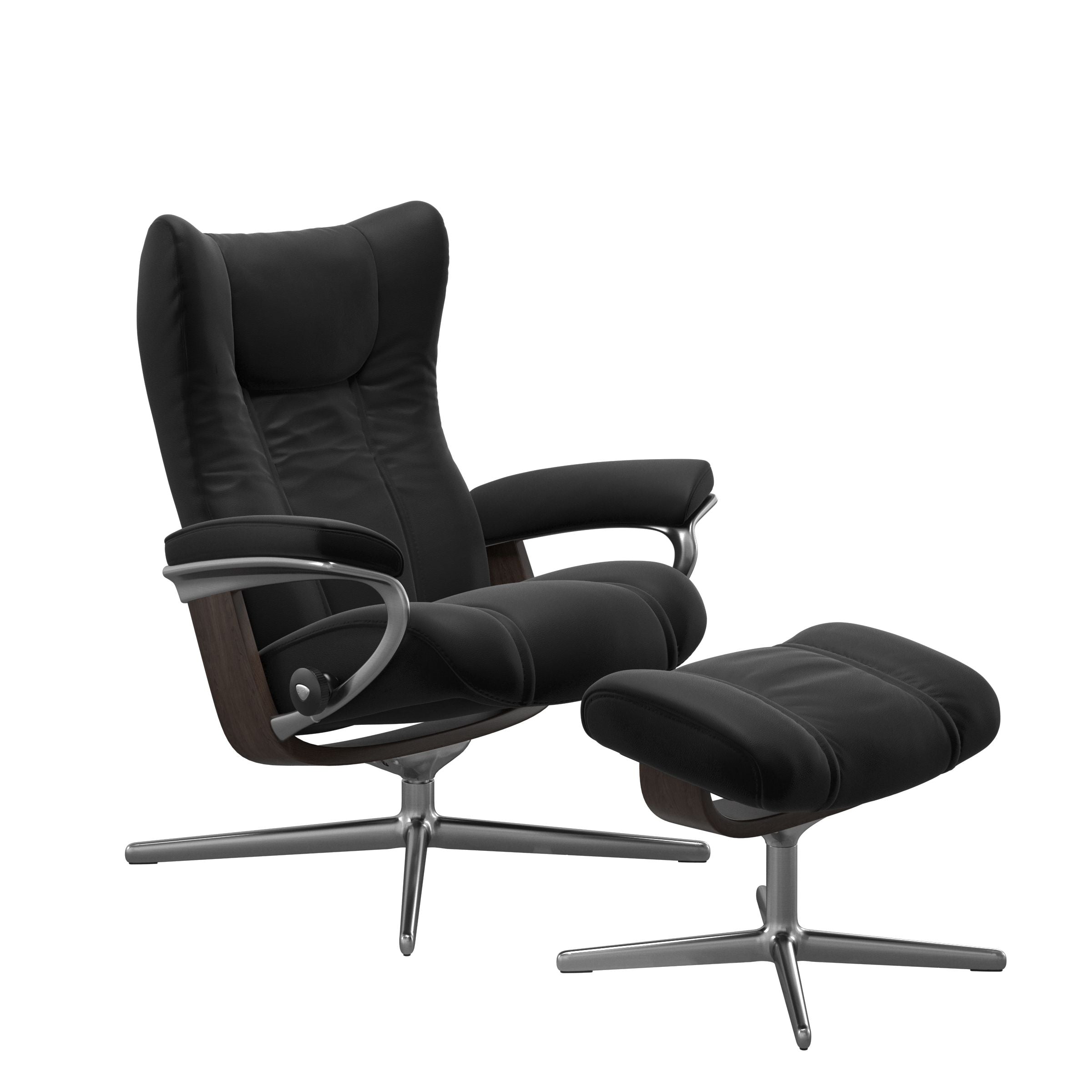 Stressless® Wing Cross lænestol & skammel – Paloma læder – billede 3