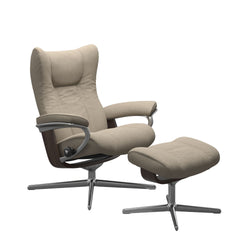 Stressless® Wing Cross lænestol & skammel – Calido stof – billede 3