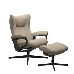 Stressless® Wing Cross lænestol & skammel – Calido stof – billede 4