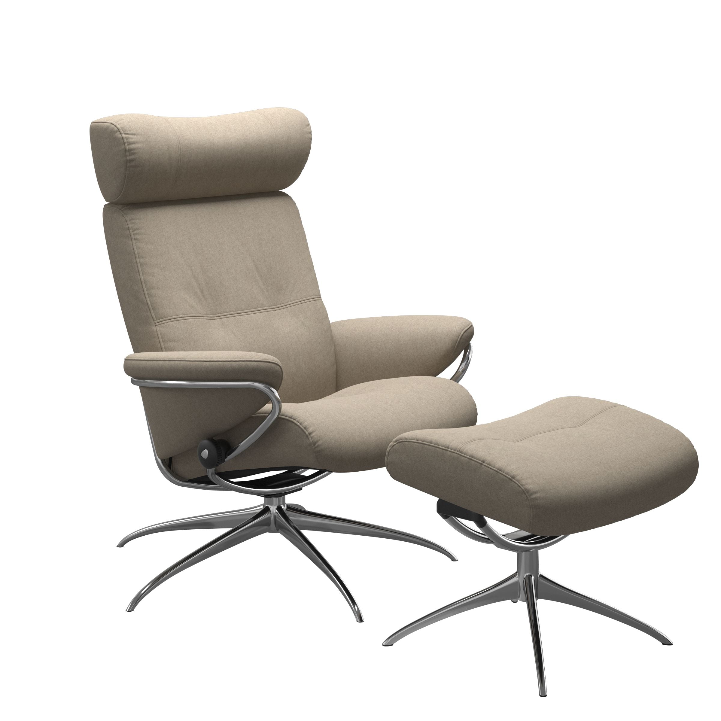 Stressless® Berlin Star lænestol med nakkestøtte & skammel – Calido stof – billede 3