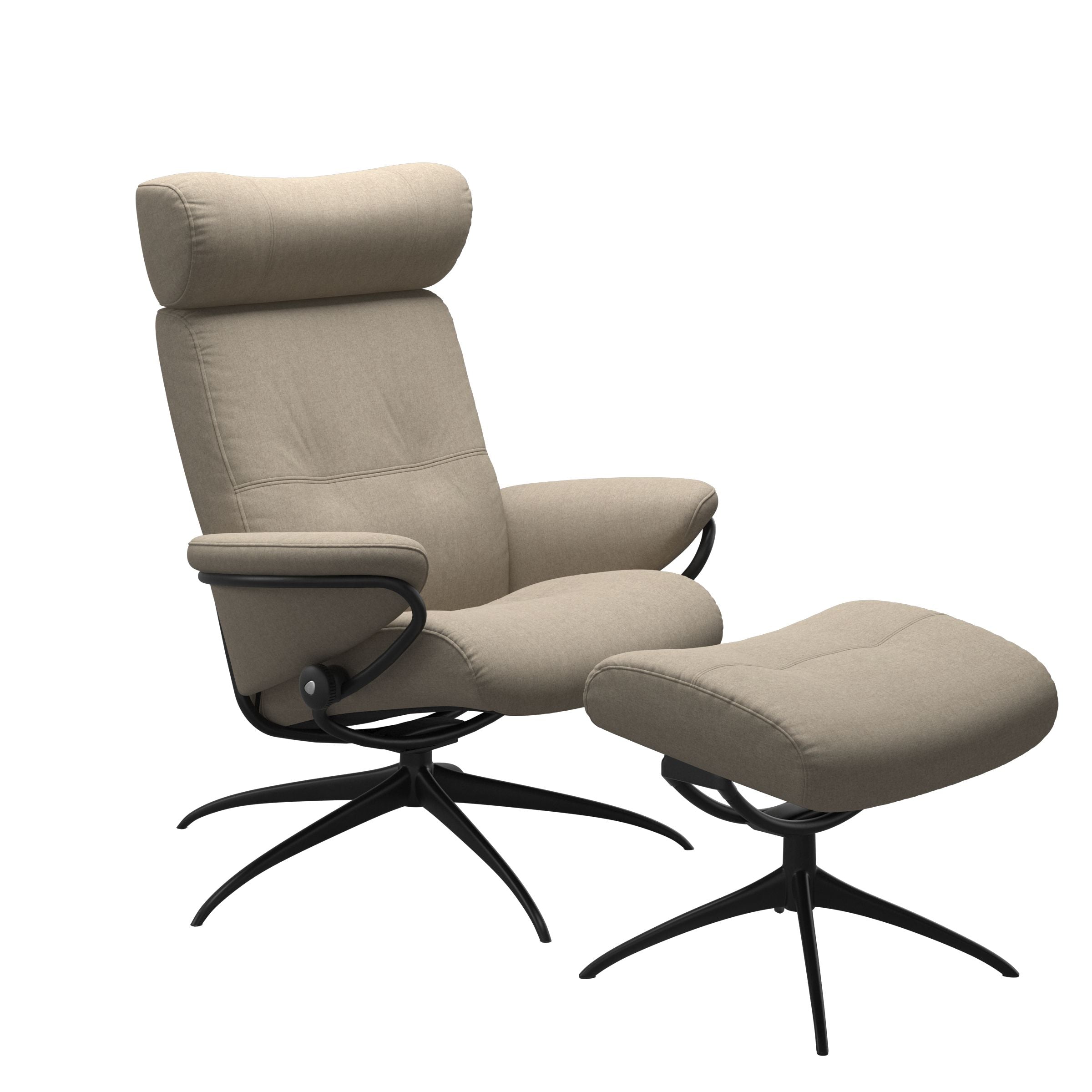Stressless® Berlin Star lænestol med nakkestøtte & skammel – Calido stof – billede 4