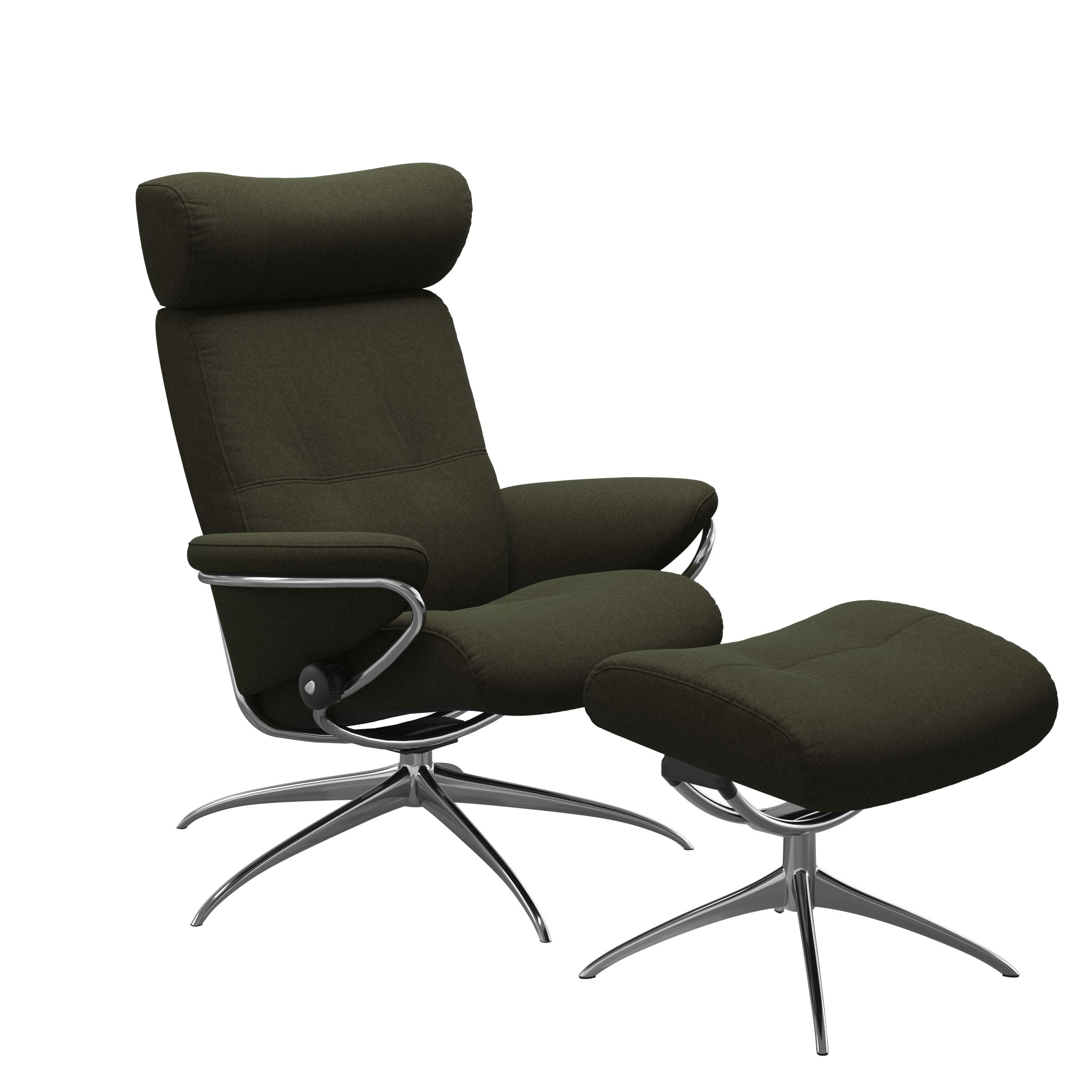 Stressless® Berlin Star lænestol med nakkestøtte & skammel – Calido stof – billede 1