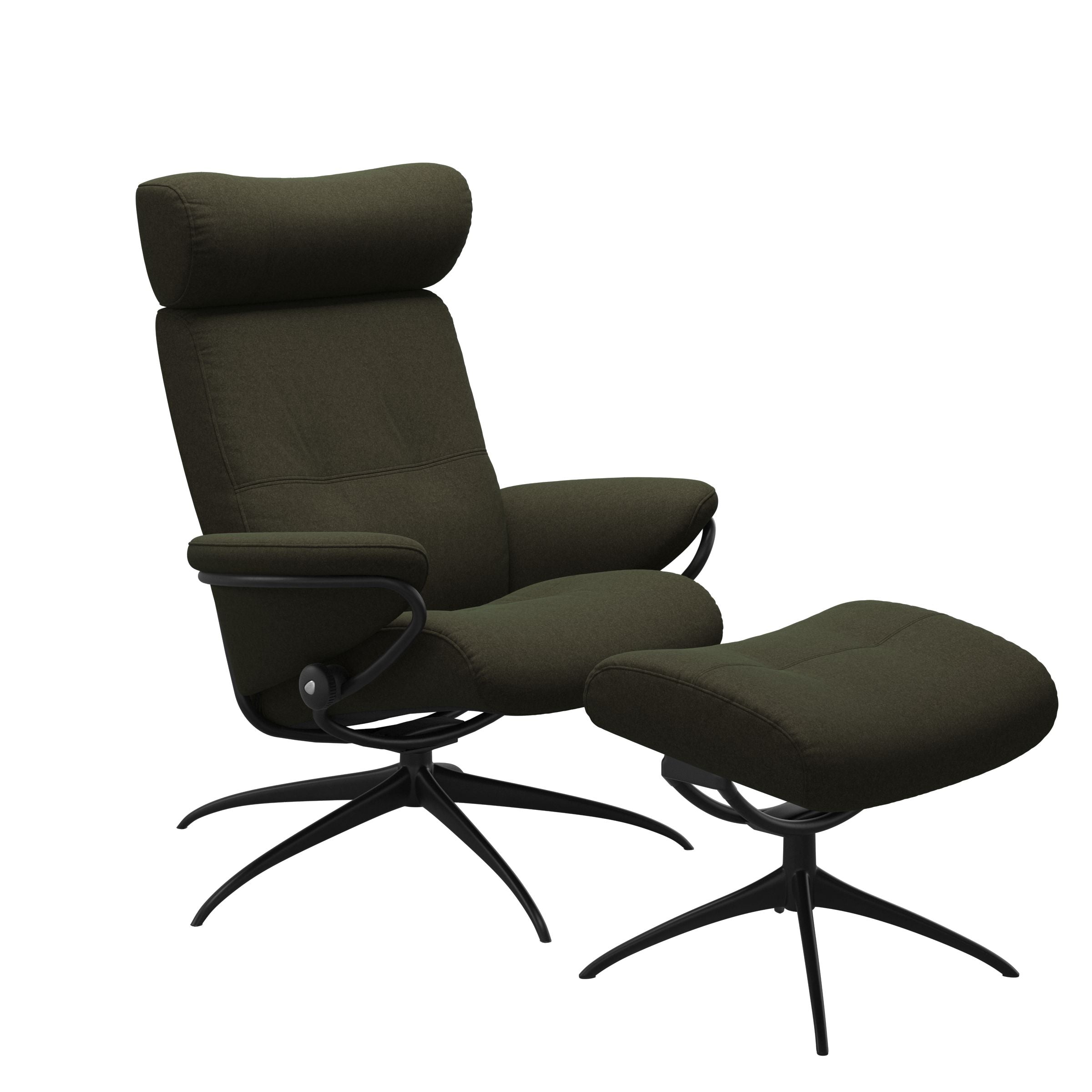 Stressless® Berlin Star lænestol med nakkestøtte & skammel – Calido stof – billede 2