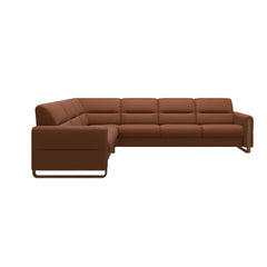 Stressless® Fiona hjørnesofa med træ, 3-personers – Paloma læder – billede 1