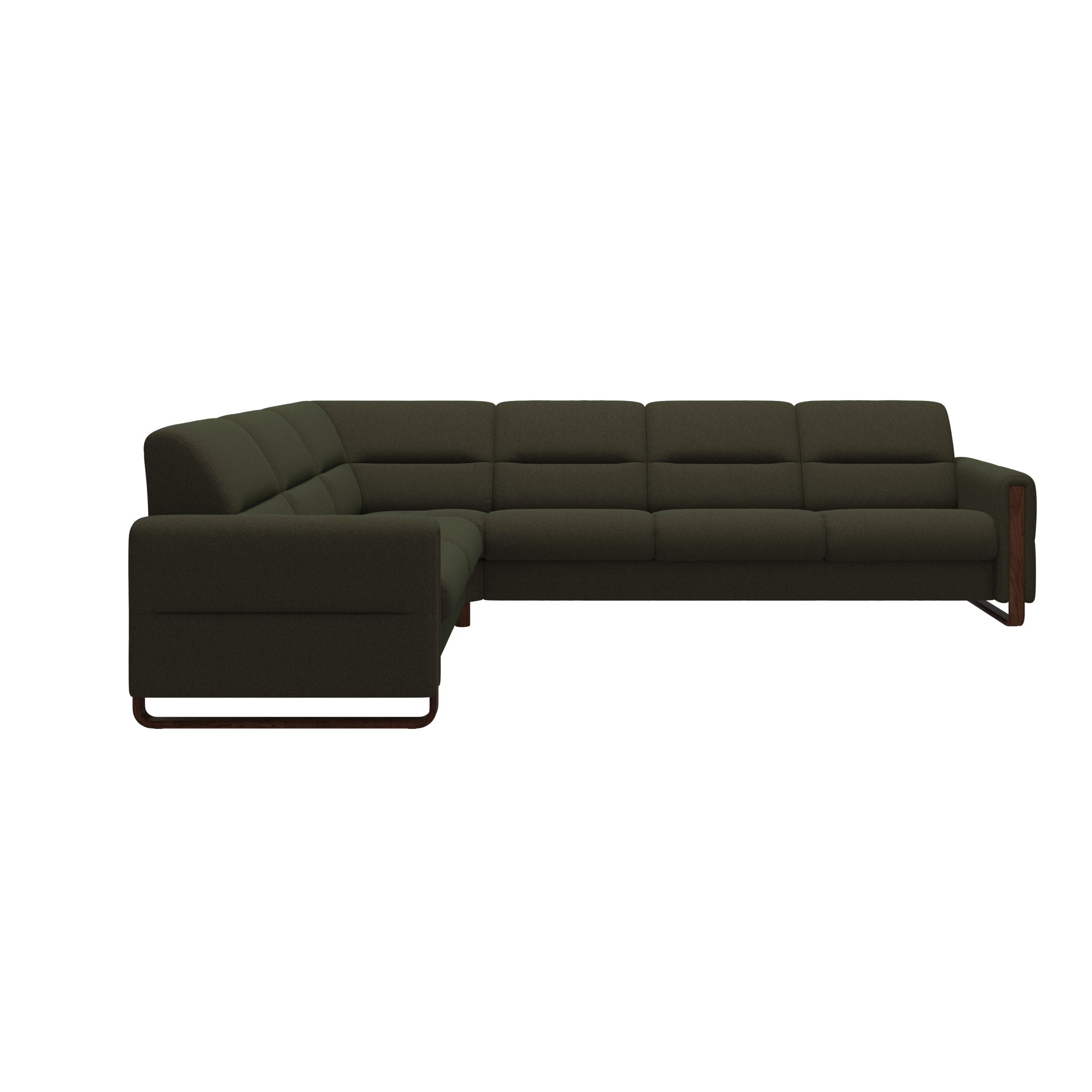 Stressless® Fiona hjørnesofa med træ, 3-personers – Calido stof – billede 2