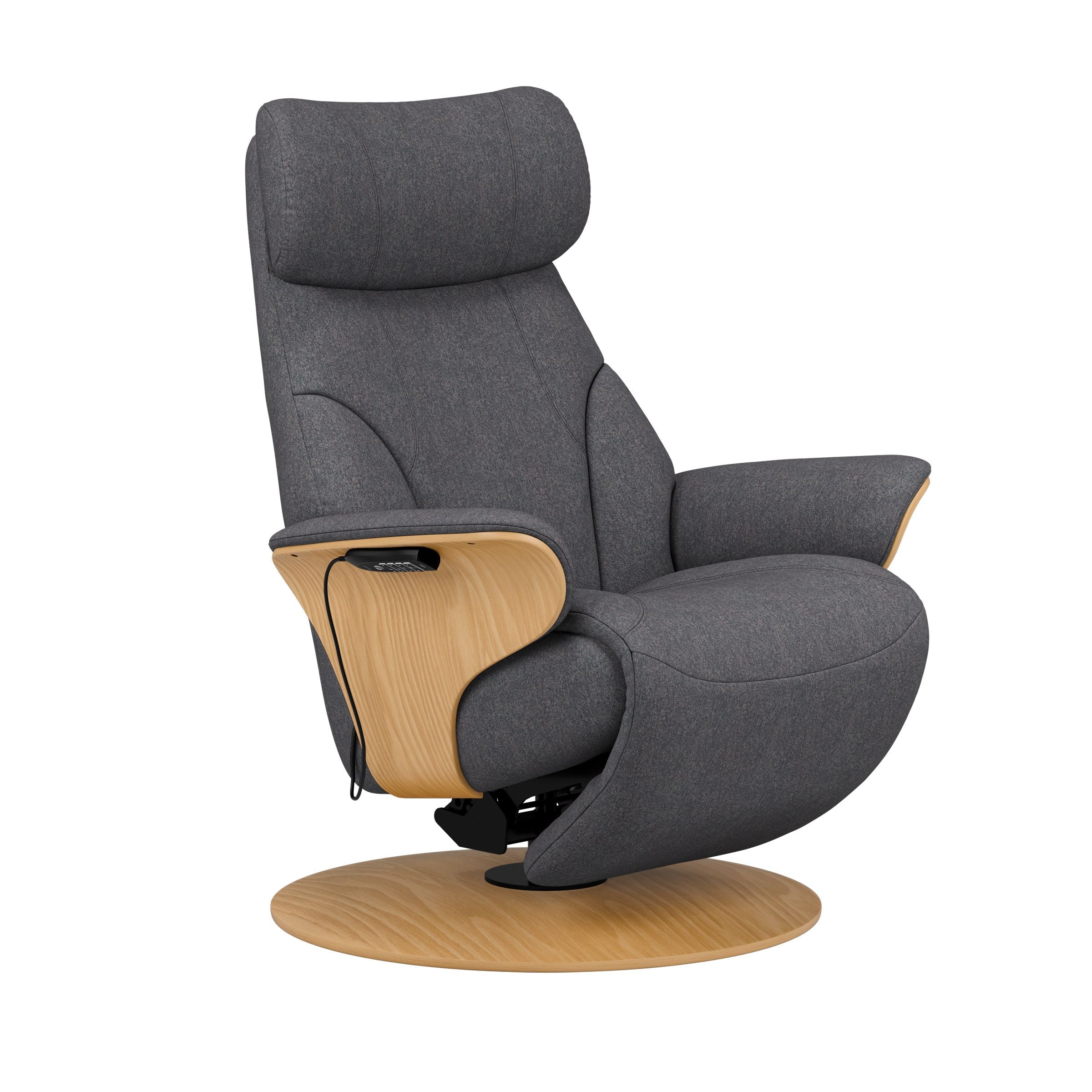 Stressless® Adam Power lænestol med indbygget fodskammel, Disc stel – Calido stof – billede 6