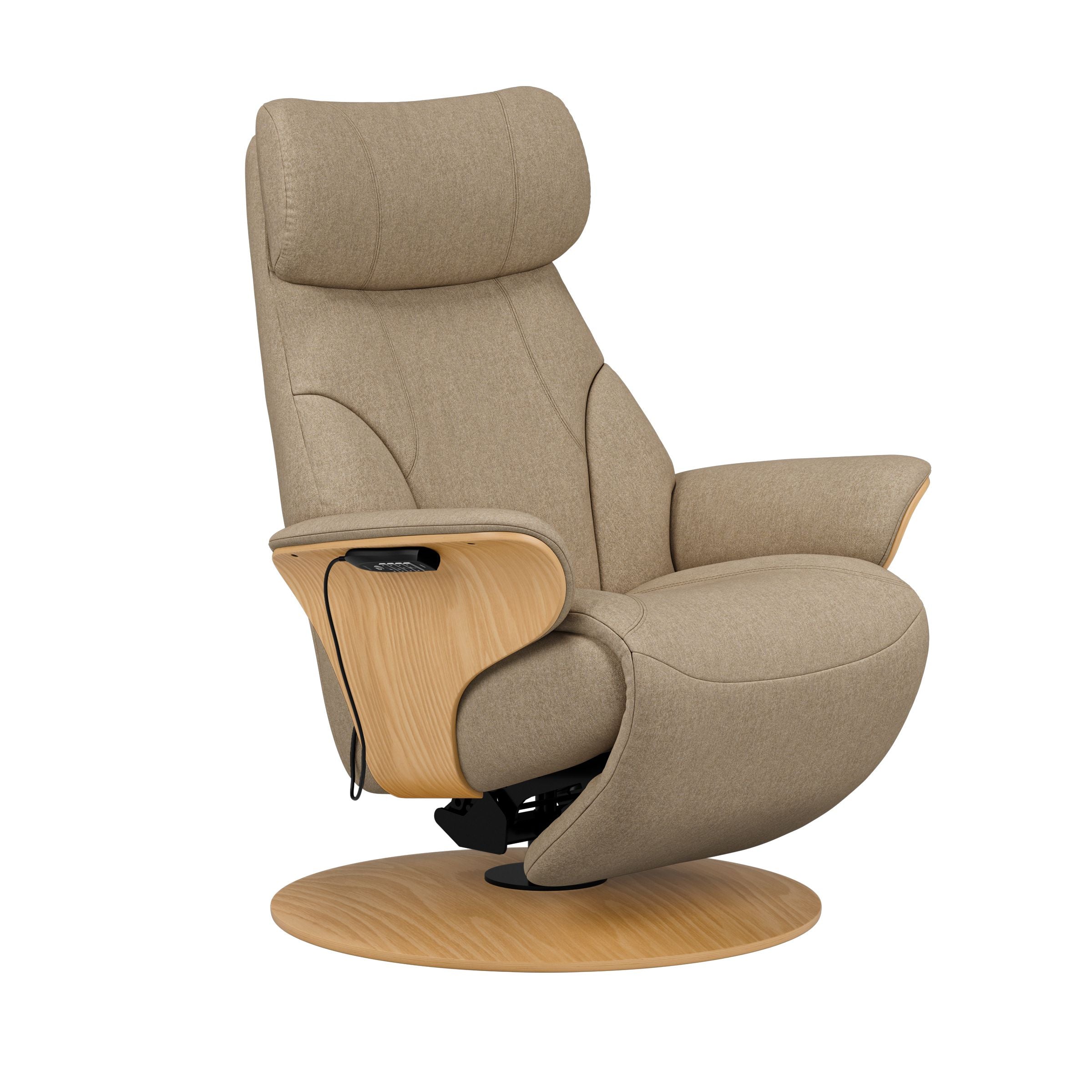 Stressless® Adam Power lænestol med indbygget fodskammel, Disc stel – Calido stof – billede 4