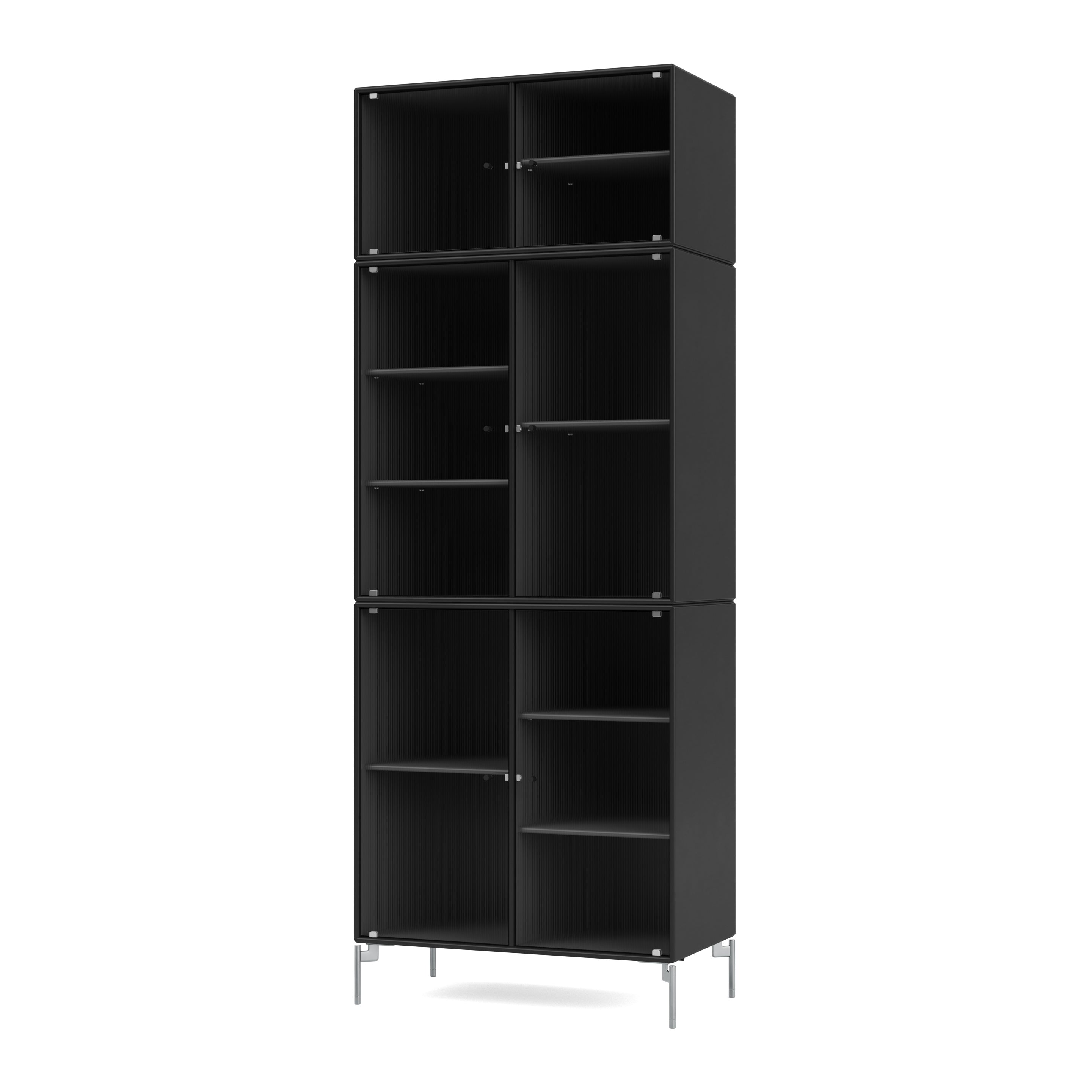 Montana RIPPLE IV vitrineskab i Black med ben