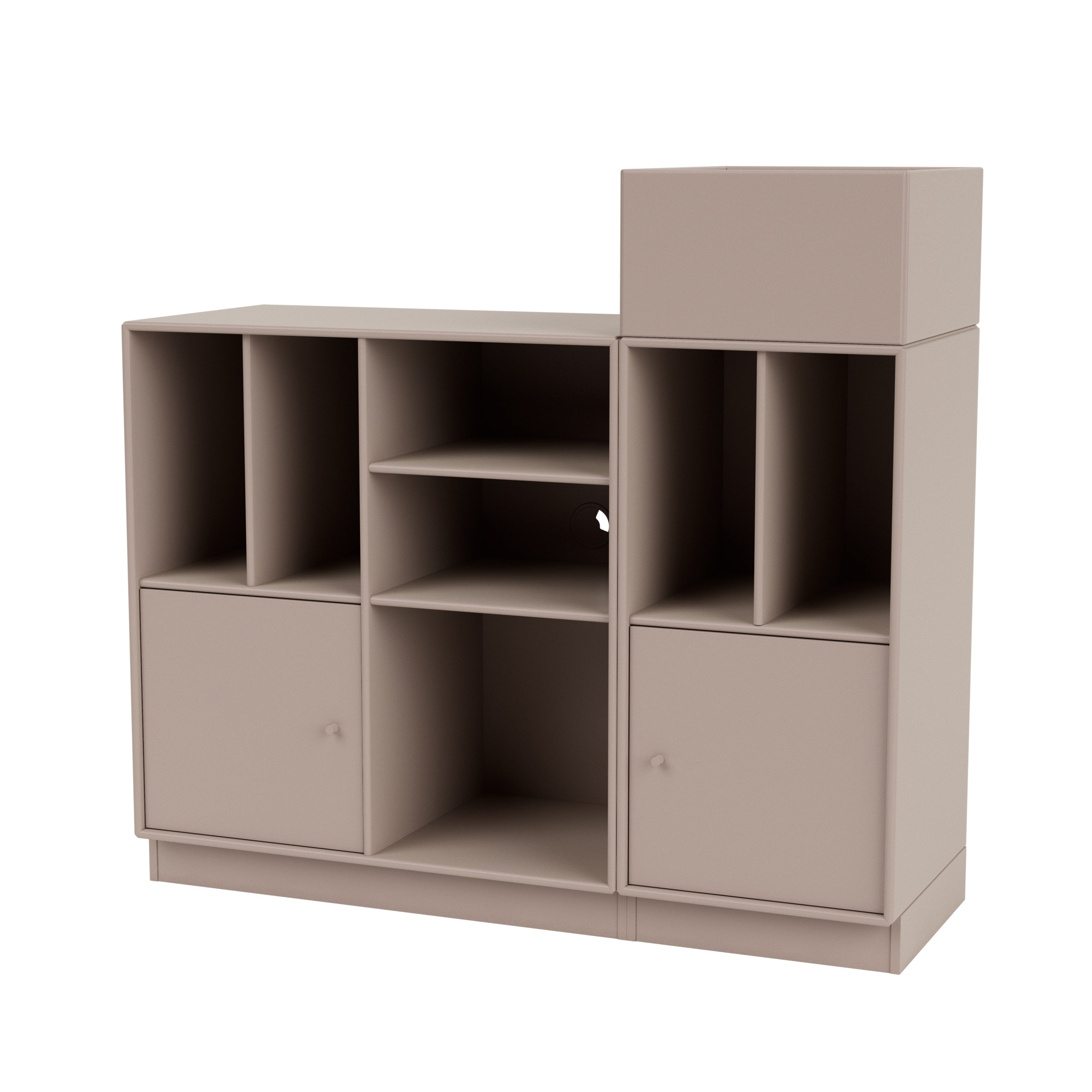 Montana SPIN III reol til vinyler i Mushroom med sokkel 7 cm