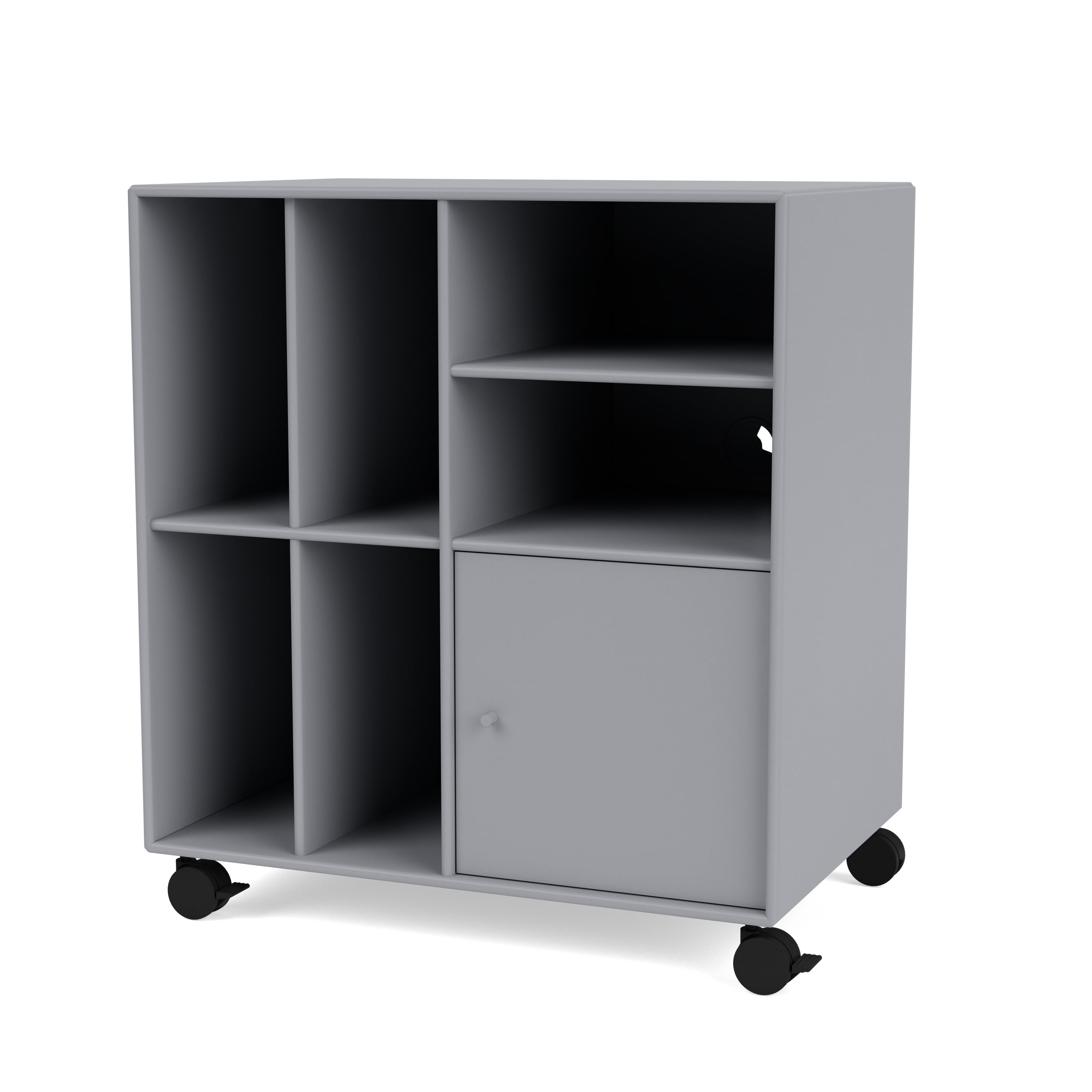 Montana SPIN II reol til vinyler i Graphic med hjul