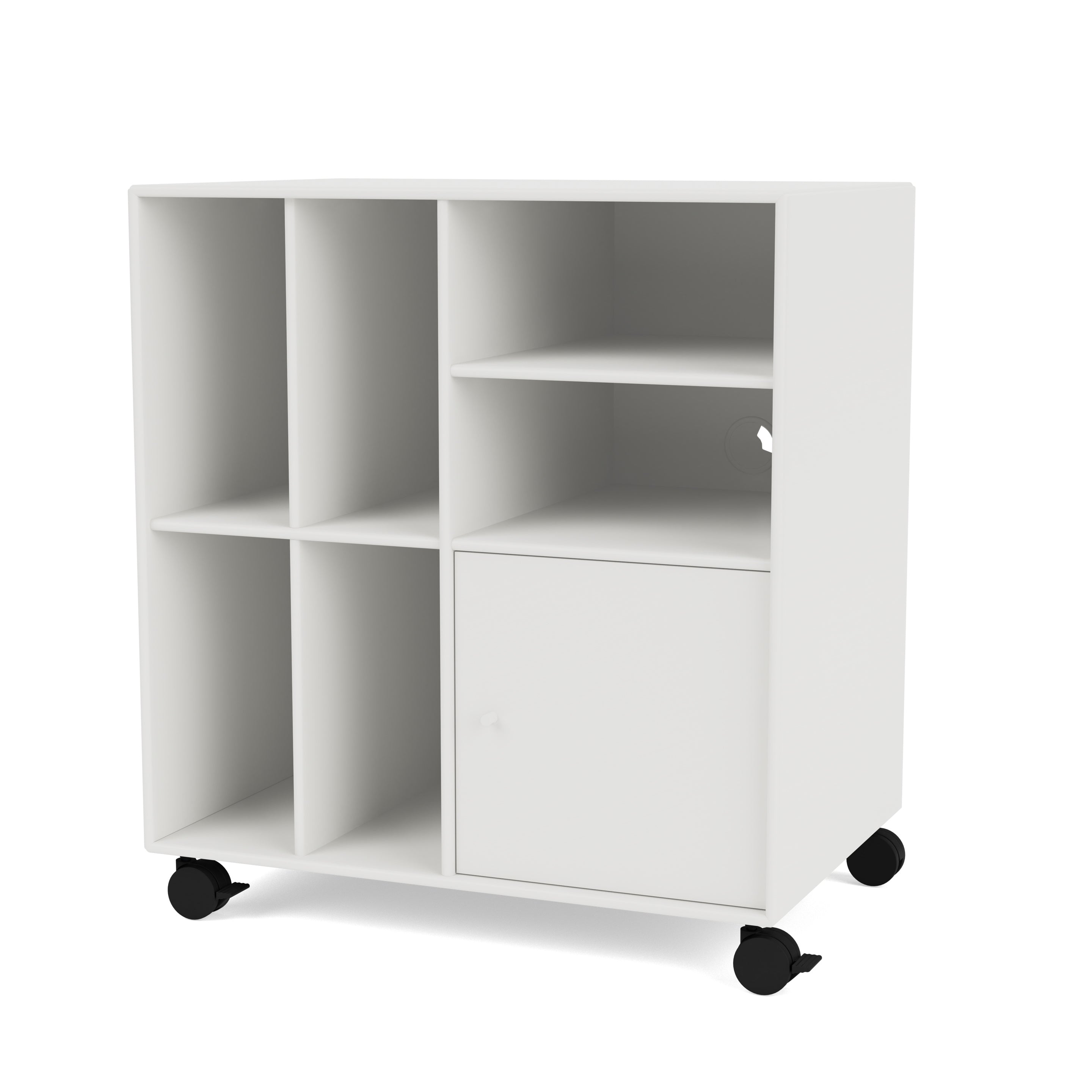 Montana SPIN II reol til vinyler i White med hjul