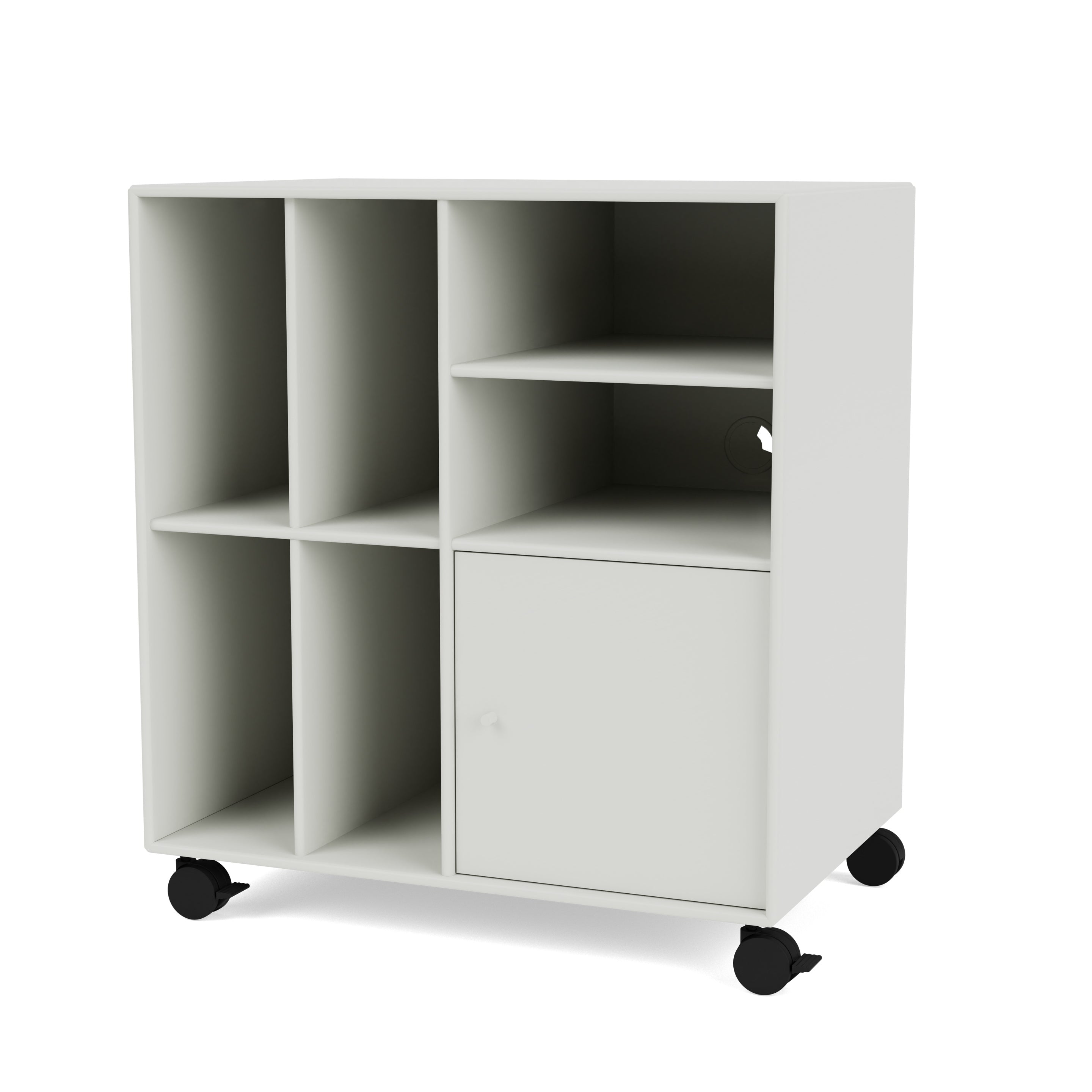 Montana SPIN II reol til vinyler i Nordic med hjul