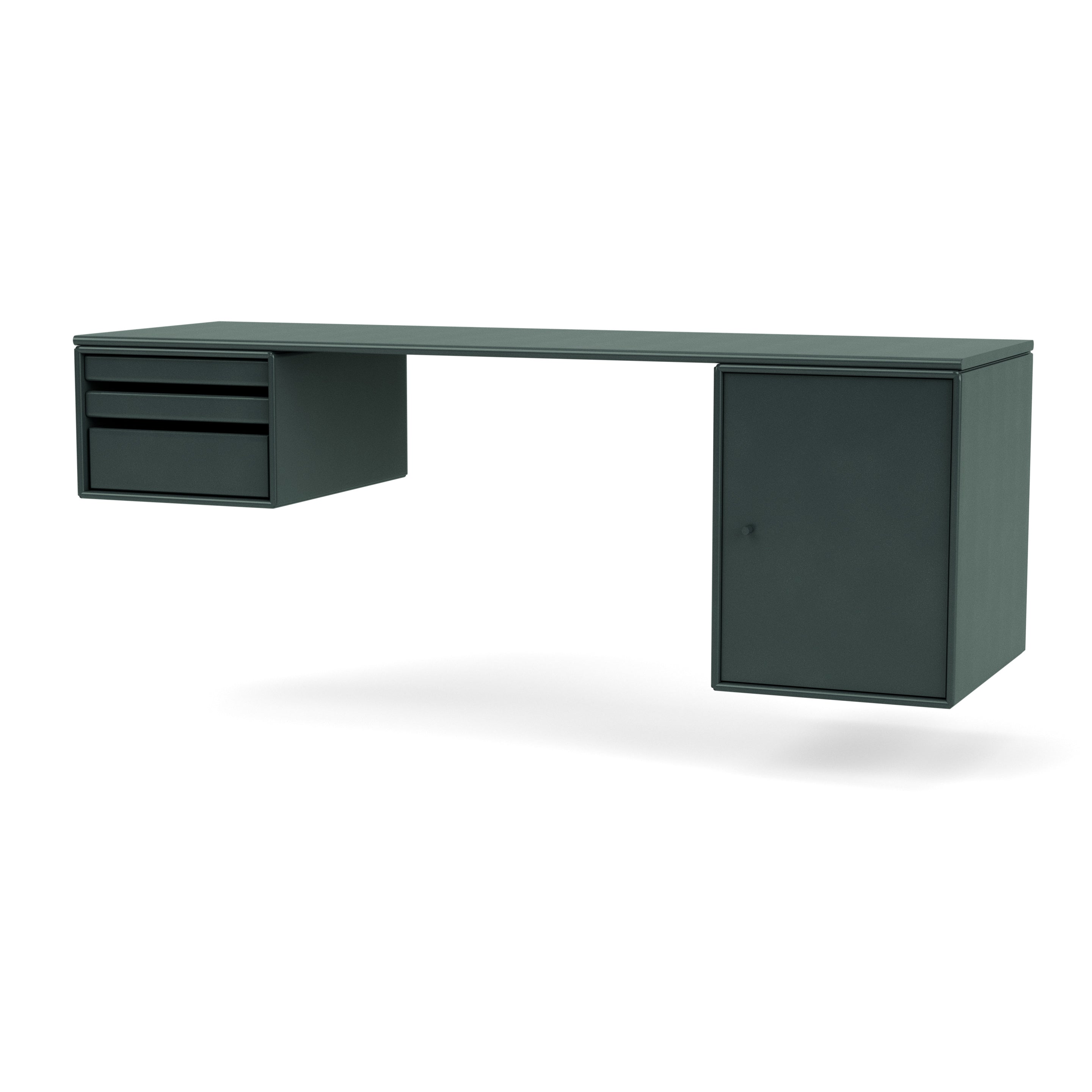 Montana WORKSHOP skrivebord i Black Jade med ophængsbeslag til vægmontering