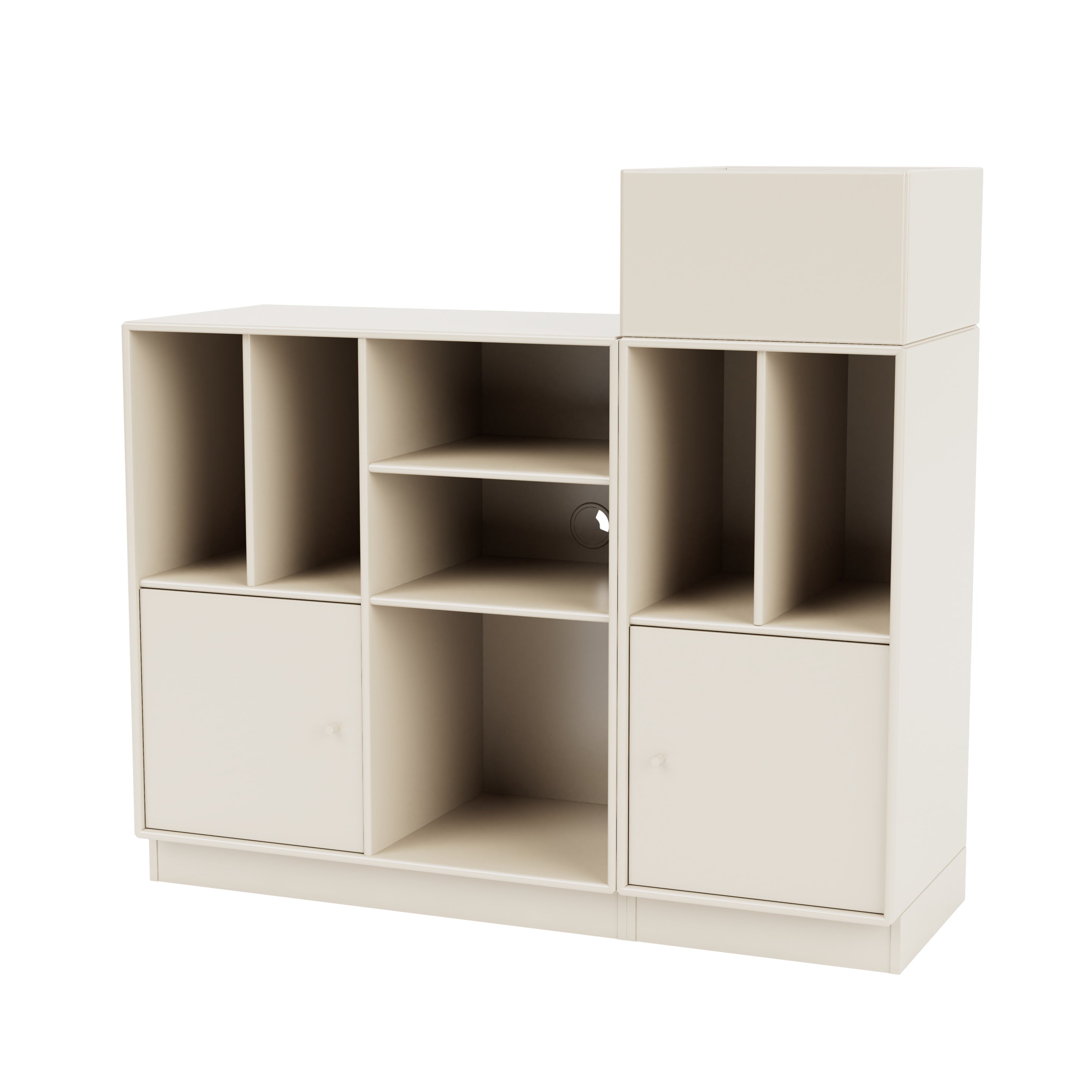 Montana SPIN III reol til vinyler i Oat med sokkel 7 cm