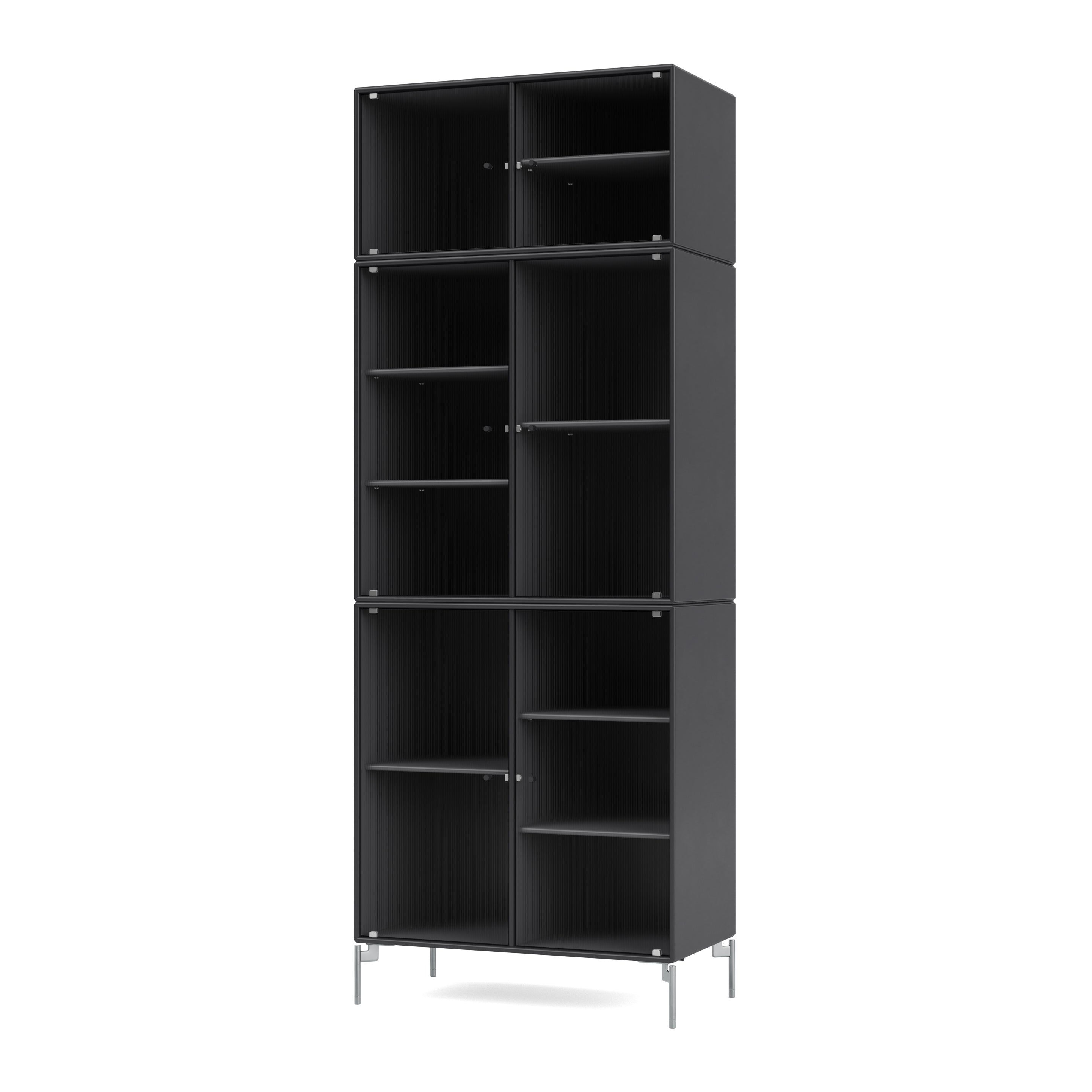 Montana RIPPLE IV vitrineskab i Anthracite med ben