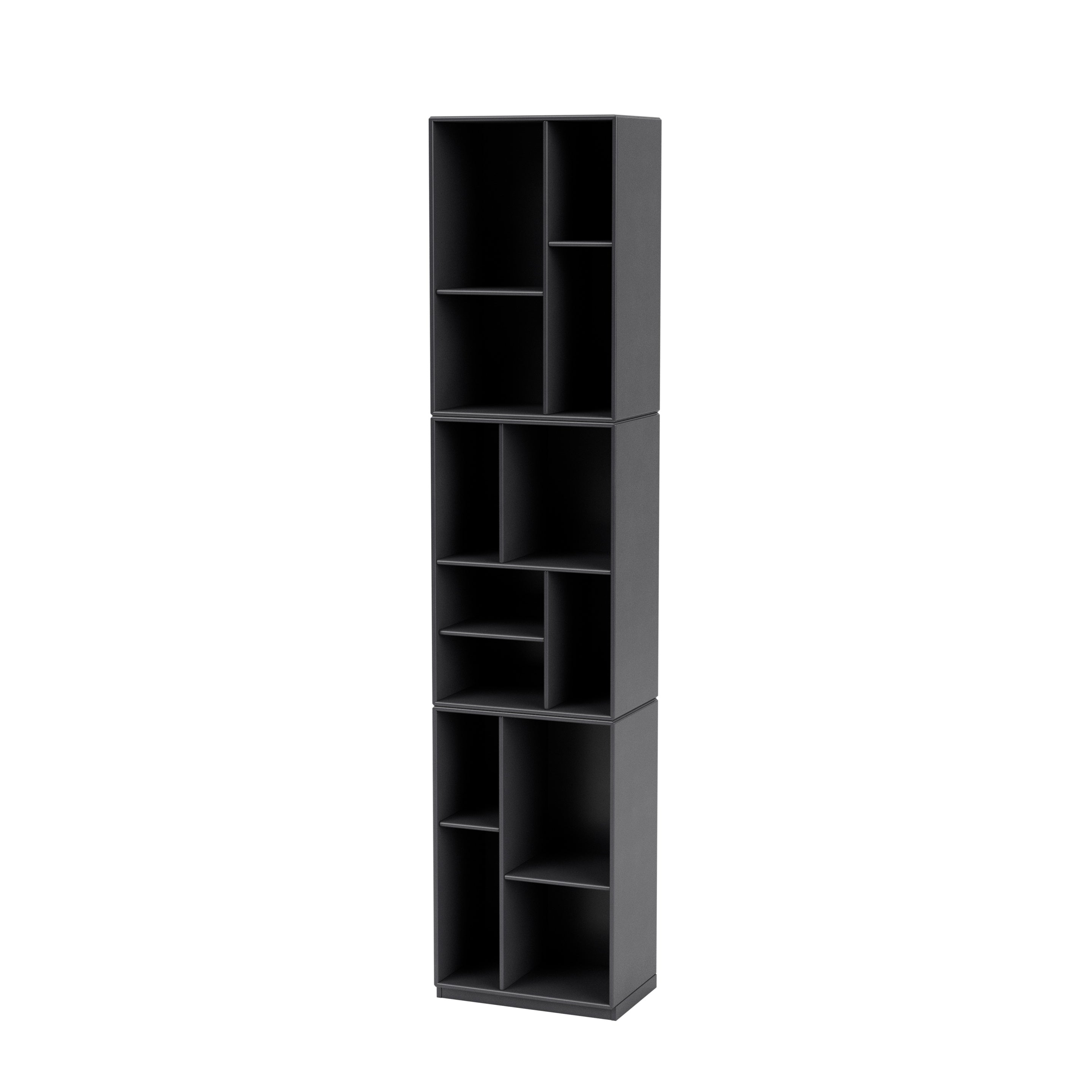 Montana LOOM smal bogreol i Coal med sokkel 3 cm