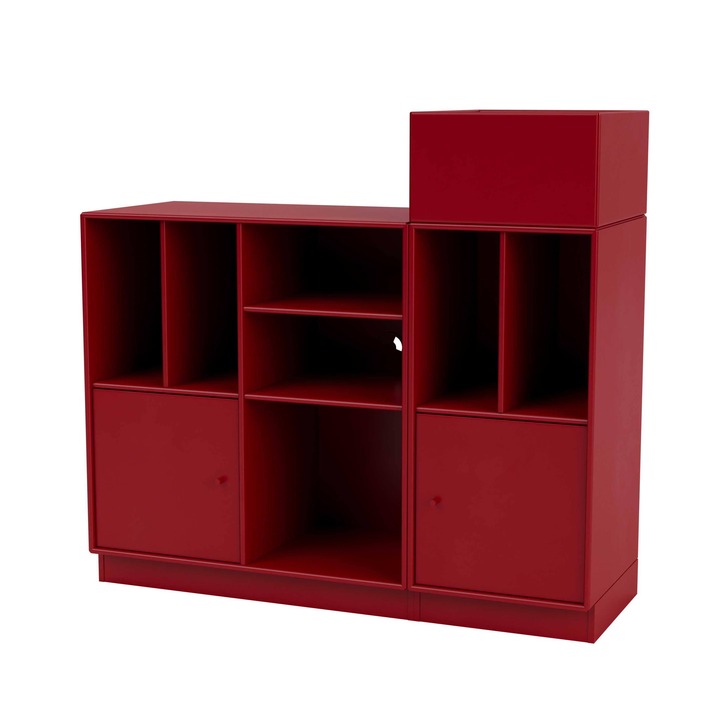 Montana SPIN III reol til vinyler i Beetroot med sokkel 7 cm