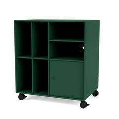 Montana SPIN II reol til vinyler i Pine med hjul