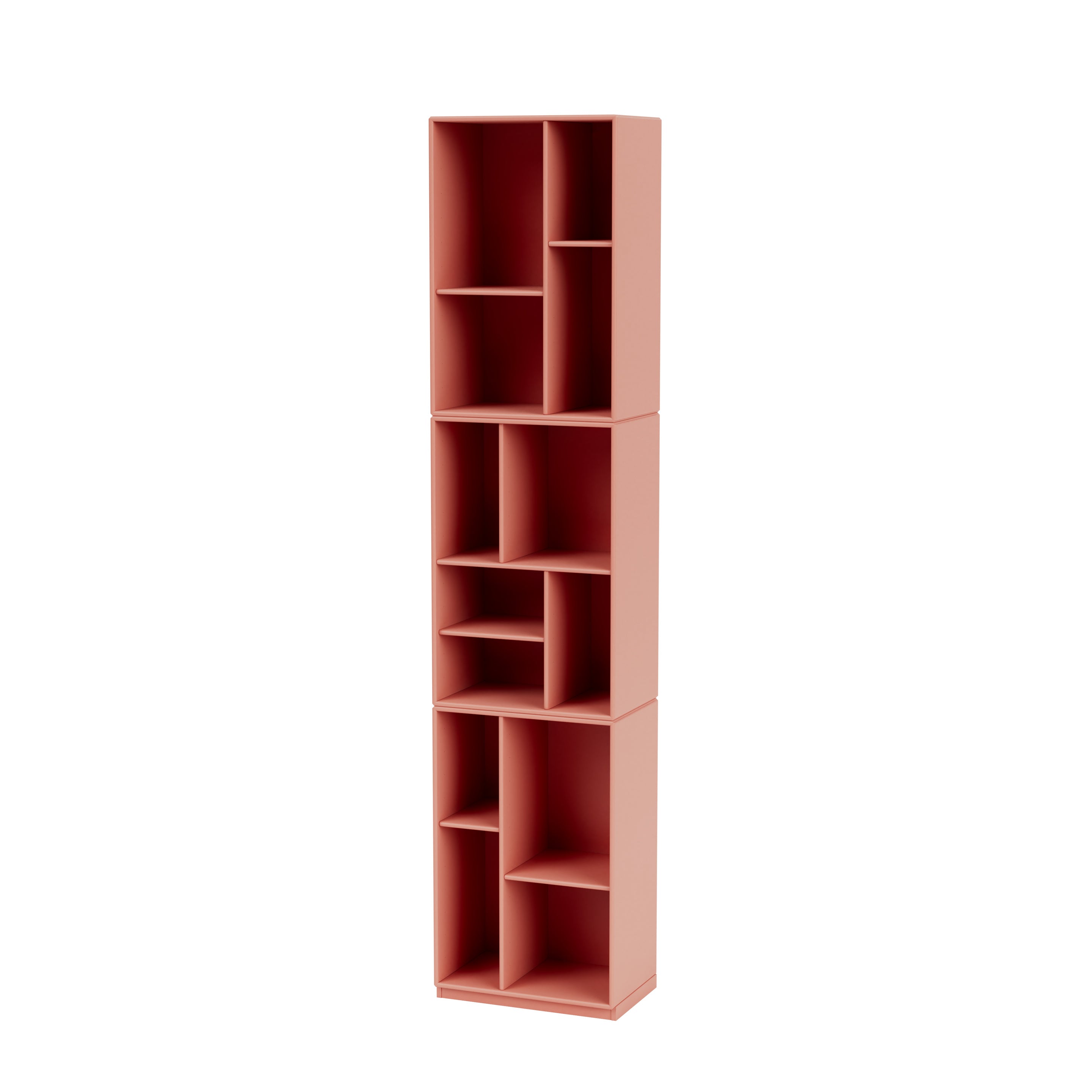 Montana LOOM smal bogreol i Rhubarb med sokkel 3 cm