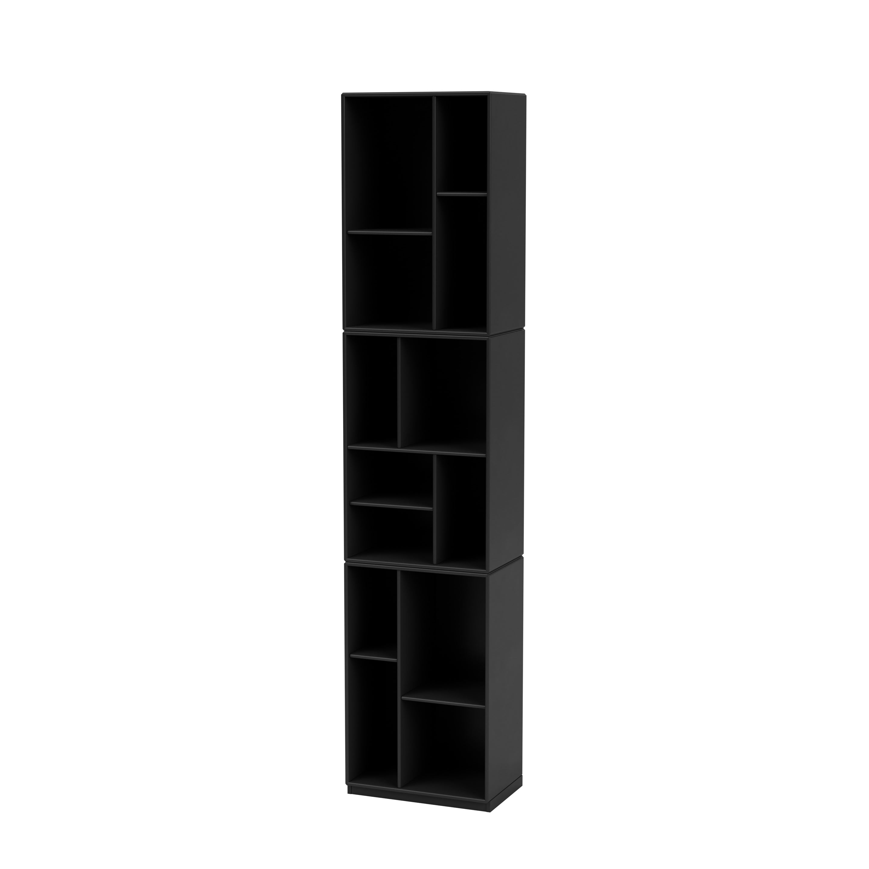 Montana LOOM smal bogreol i Black med sokkel 3 cm
